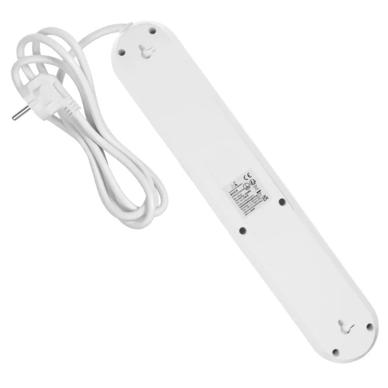 Listwa zasilająca MACLEAN MCE395 W — 5 gniazd, 3× USB A, 110–240 V AC, 2,1 A USB, maks. 2500 W, biała, kabel 1,5 m