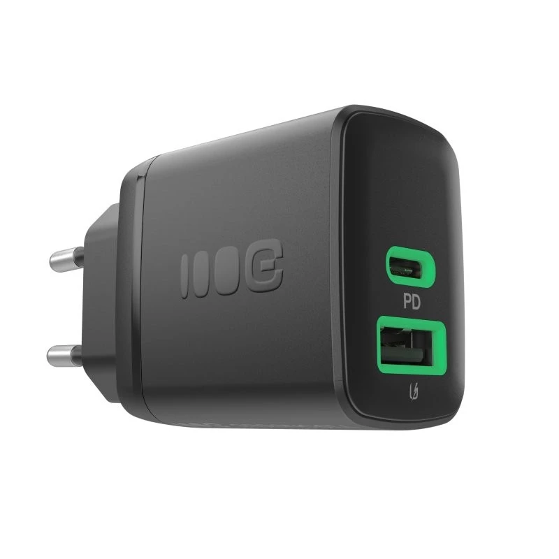 Ładowarka zielony Cell PowerSource Duo30 – 1× USB-A, 1× USB-C, 3A