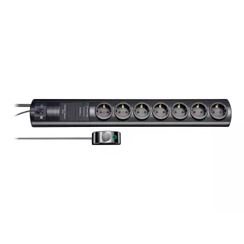 brennenstuhl Primera-Tec Comfort Switch Plus - Überspannungsschutz - Wechselstrom 250 V - 3500 Watt - Ausgangsbuchsen: 7 - 2,0m - Deutschland - Schwar
