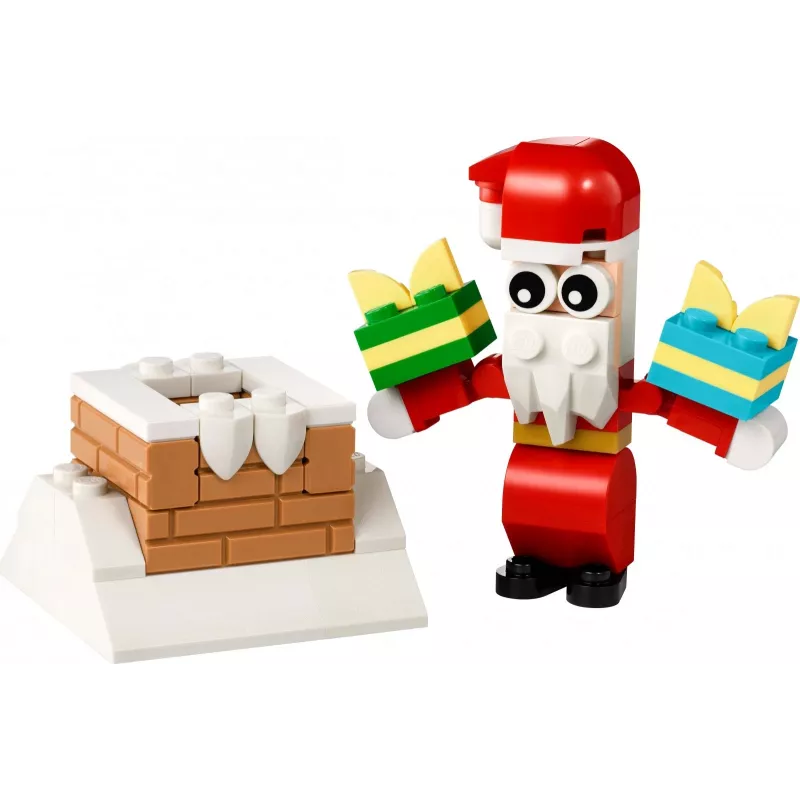 Zabawka konstrukcyjna LEGO Świąteczny komin Świętego Mikołaja polybag 30692 – mini zestaw do budowania