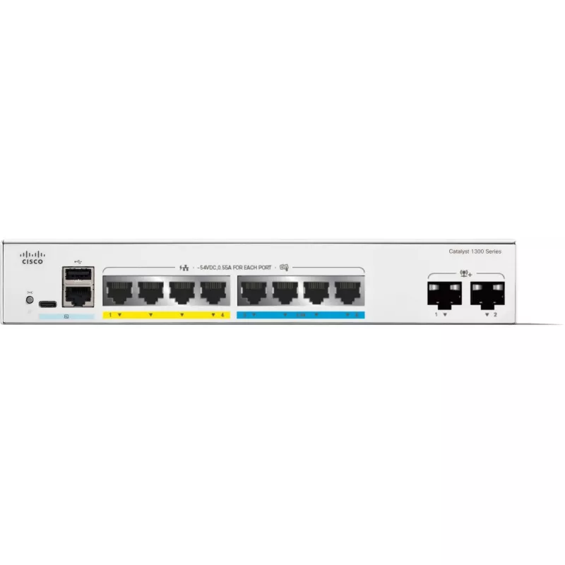 Przełącznik zarządzalny Cisco Catalyst C1300-8MGP-2X L2/L3 Gigabit Ethernet PoE