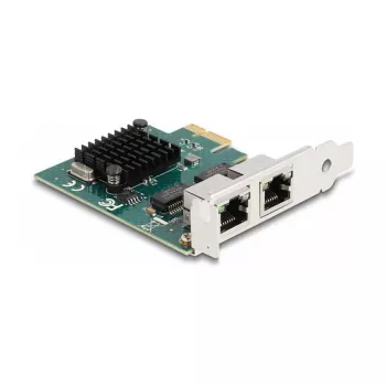 Karta DeLOCK PCI Express x1 2 x RJ45 Gigabit LAN BCM Szara