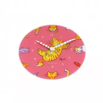 NeXtime klok 8810 Tickle My Tummy, Ø30 cm, Ścienny, Różowy/Wielokolorowy