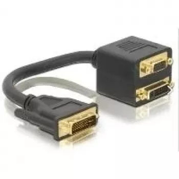 Adapter DVI DeLOCK 65052 DVI29 męski na DVI29 + VGA żeński 0,2 m