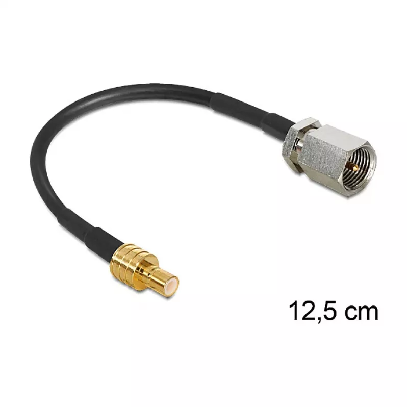 Kabel koncentryczny DeLOCK 88473 0,125 m FME SMB złoty czarny