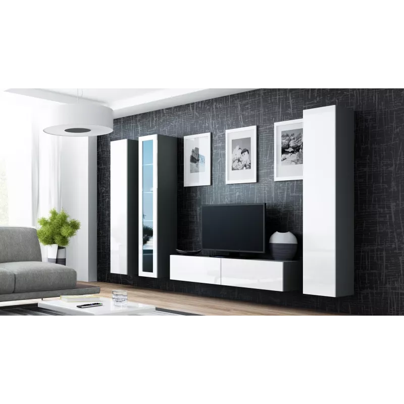 Cama stojak TV VIGO 140 30/140/40 dąb sonoma/biały połysk