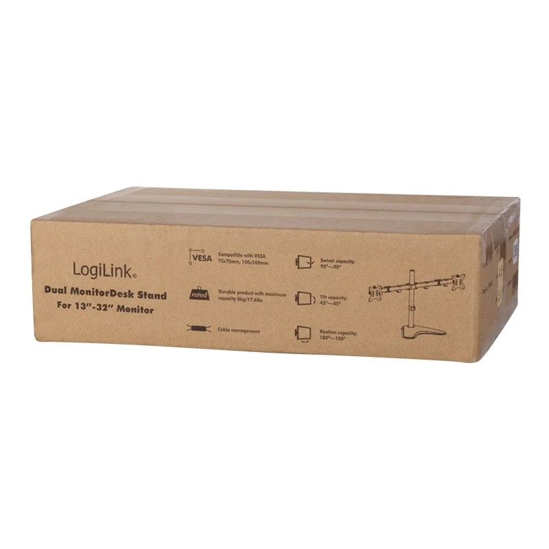 Uchwyt do monitora LogiLink BP0045 81,3 cm (32 cale) Biurkowy Czarny Stal nierdzewna