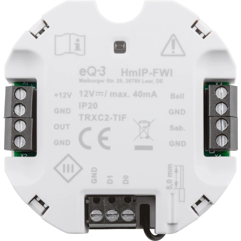 Homematic IP HMIP-FWI Smart Home Receiver 868 MHz Wired biały