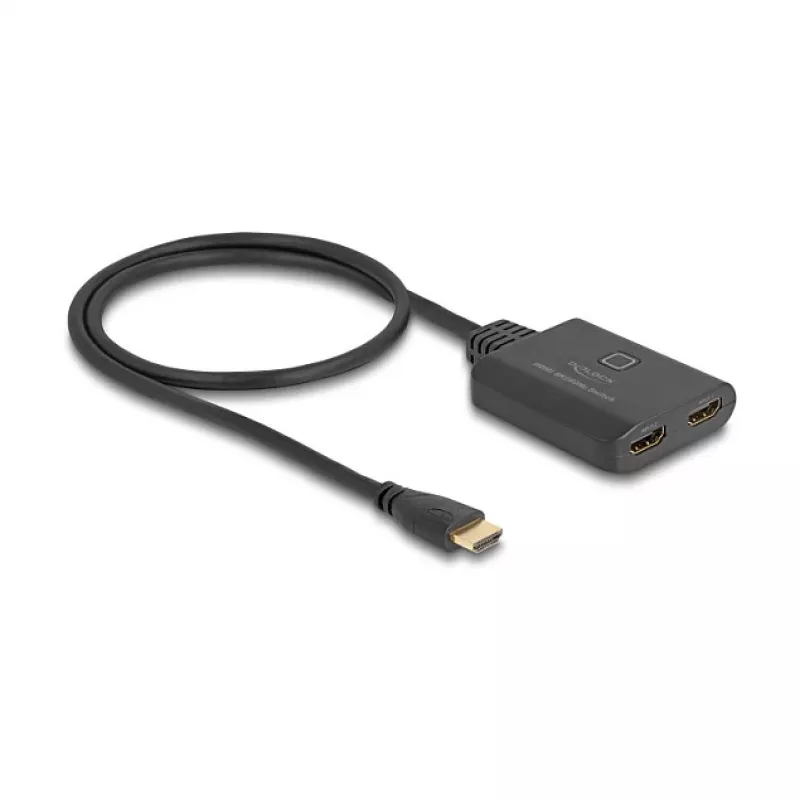 DeLOCK Przełącznik HDMI 2 x HDMI wej. na 1 x HDMI wyj. 8K 60 Hz zintegrowany kabel 50 cm