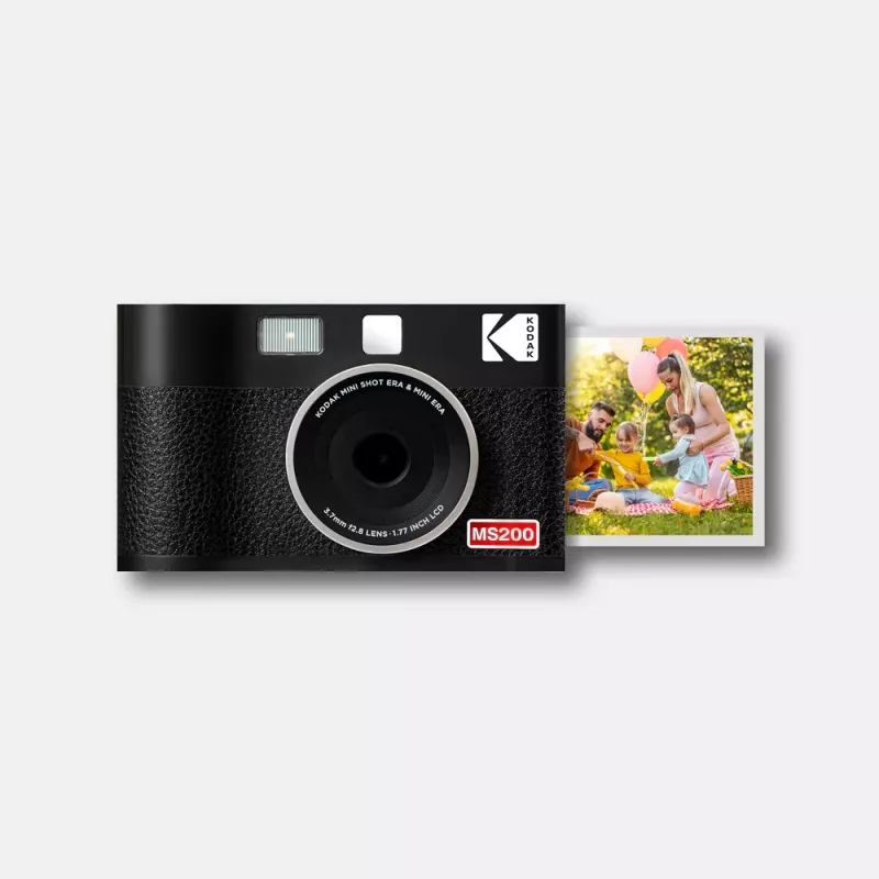 Aparat natychmiastowy Kodak Mini Shot 2 Era — przenośny aparat fotograficzny z wbudowaną drukarką, czarny