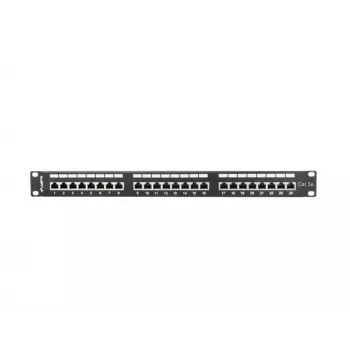 Patch panel 1U LANBERG PPS5-1024-B — 24-port RJ-45 Cat5, metal, czarny, montaż w szafie rack