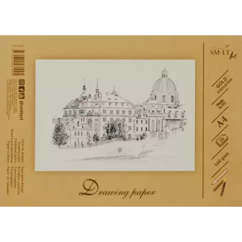 Papier do rysowania i szkicowania SMLT A4, 160 g/m², 20 arkuszy, klejony