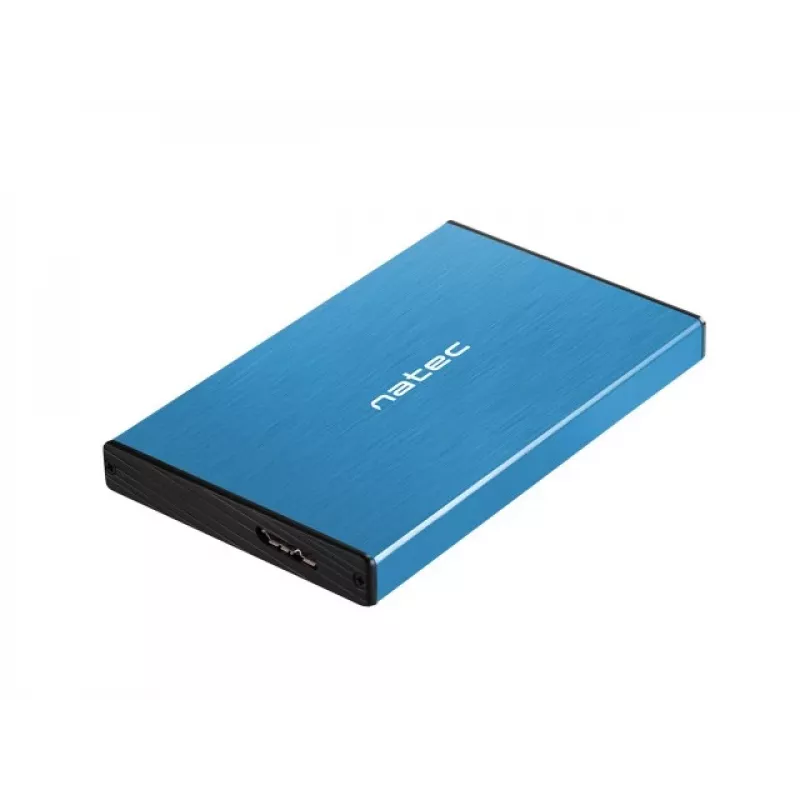 Zewnętrzna obudowa HDD/SSD NATEC Rhino GO 2,5 cala — USB 3.0, SATA III, do 4 TB, 9,5 mm, aluminium, niebieska