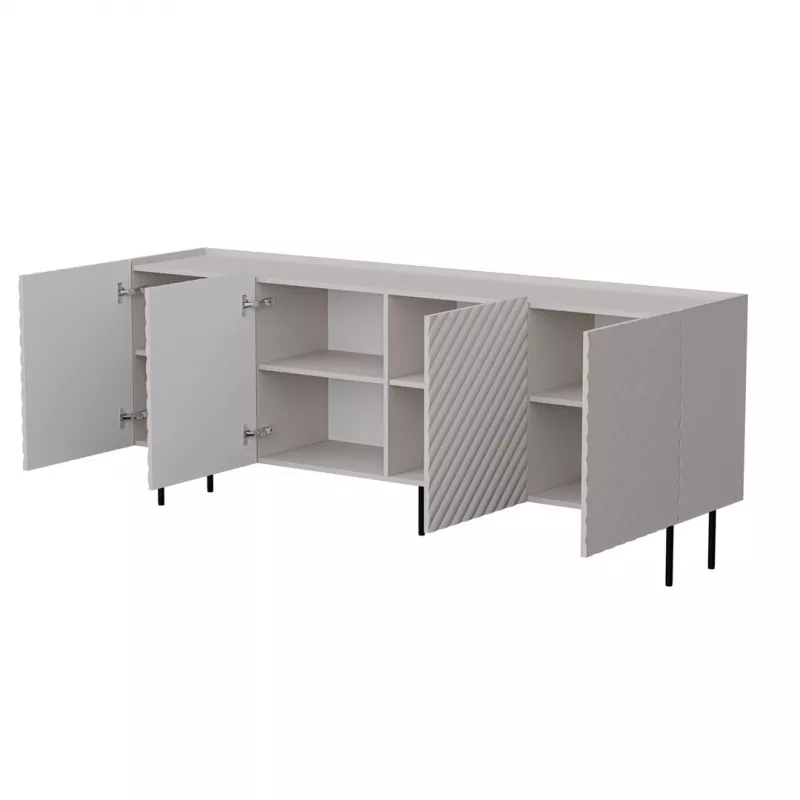 Komoda Cama Meble LUCCA 4D — 200 x 40 x 80 cm, kaszmir, płyta wiórowa