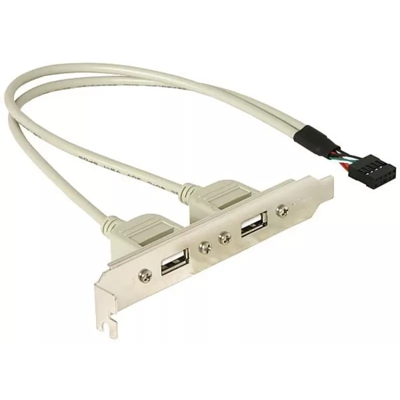 Wspornik szczelinowy 1x wewnętrzny USB 5pin na 2x zewnętrzny USB2.0 DeLOCK 71000