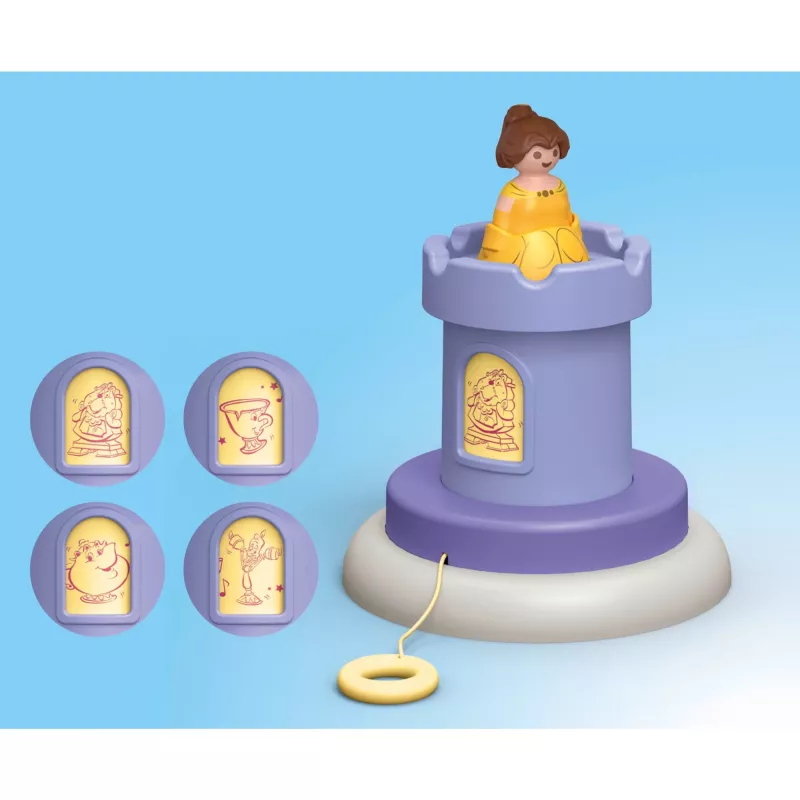 PLAYMOBIL JUNIOR i Disney: Wieża Zabaw Belle z Dźwiękiem | Zestaw dla Maluchów 1-3