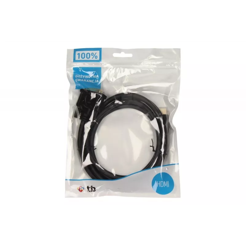 TB HDMI-DVI-kabel 1,8 M. gold-braided, DVI 24 + 1