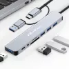 QOLTEC USB-C hub 4x USB + czytnik kart SD/TF model 53794