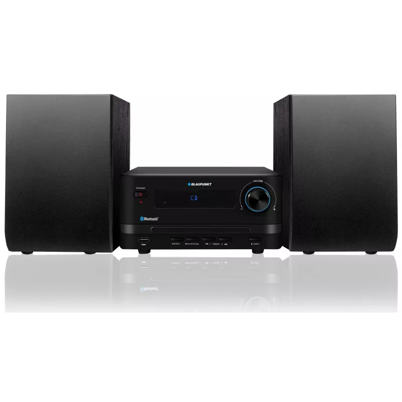 Mikrosystem audio Blaupunkt MS14BT — odtwarzacz CD/MP3, Bluetooth, USB, FM RDS, 15 W RMS, czarny