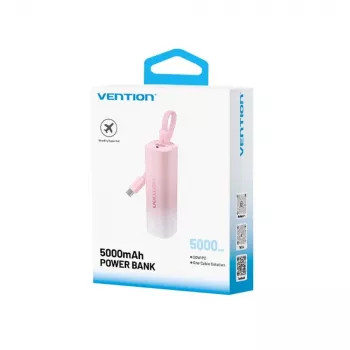 Power bank Vention FHWR0, przenośna ładowarka USB-C/USB-A, uniwersalna kompatybilność