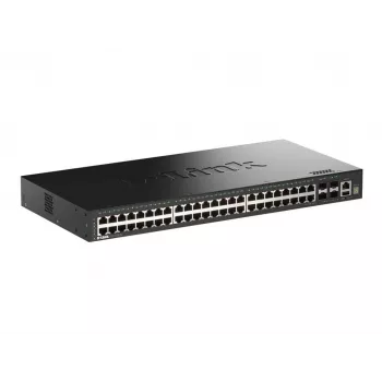 D-Link 52-portowy zarządzalny przełącznik stackowalny Gigabit Smart z 4 portami 10G SFP+