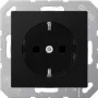 Gniazdo wtyczkowe typu F Jung A 1520 BFKI SWM — 250 V, 16 A, termoplast, 55×55 mm, czarny/grafitowy