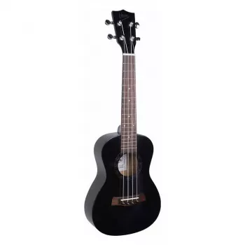 Ukulele koncertowe V-tone UK23 23 cale — 4-strunowe nylonowe, 18 progów, czarne, w zestawie pokrowiec