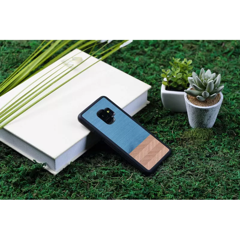 etui na smartfona man and wood for Samsung Galaxy S9 denim Czarny