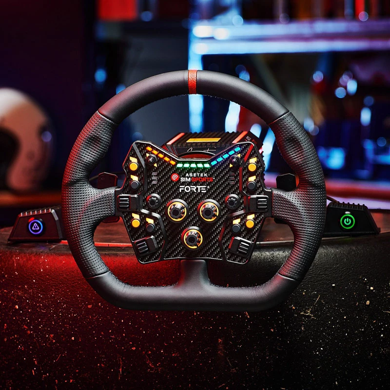 Asetek SimSports GT Rim - Closed D, skóra - czarny