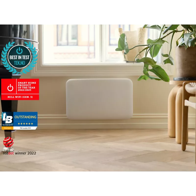 Mill Invisible Smart WiFi Heater PA700WIFI4 700 W do pomieszczeń do 12 m² Biały IPX4