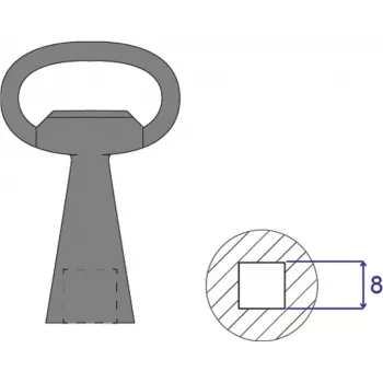 Klucz blokujący SCHROFF 4KANT 8MM do szaf/komponentów, model 60114365