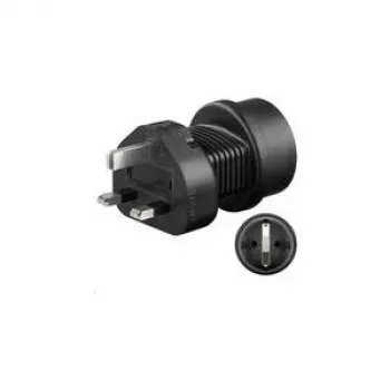 Microconnect PETRAVEL1 adapter wtyczki zasilającej Typ F Czarny
