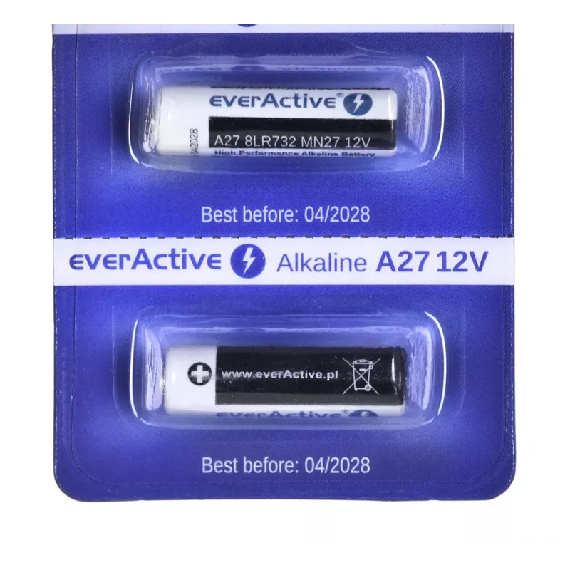 Akumulatorki everActive 27A5BL, alkaliczne 12 V, cylindryczne, 5 szt., 27,3 × 7,62 mm