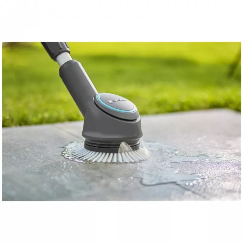 GARDENA Disc Brush Soft, do akumulatorowego multiczyszczacza AquaBrush, szczotka myjąca (szary/turkusowy)