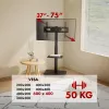 Stojak podłogowy pod TV ergo office ER-304 B, maks. obciążenie 50 kg, VESA 600x400