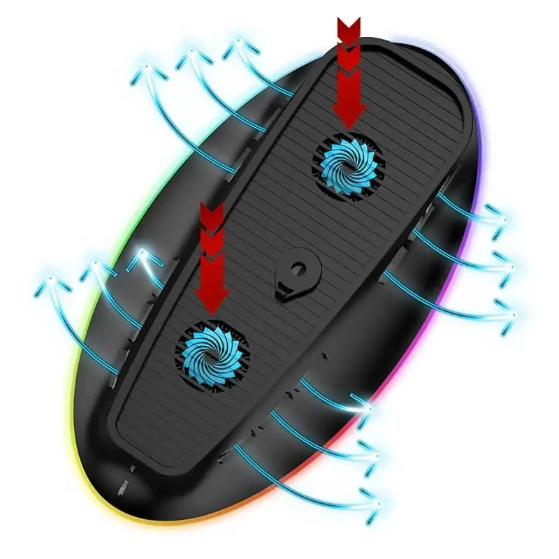 Stacja chłodząca SUBSONIC SA5656 do PS5 i PS5 cienki z diodami LED, wielowentylatorowym chłodzeniem, zasilana przez USB