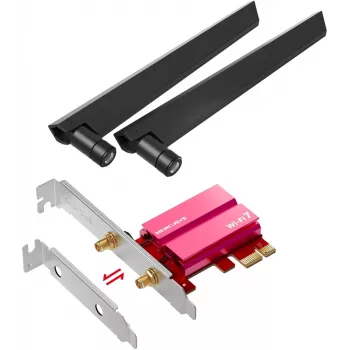Karta sieciowa PCIe Tri-Band WiFi 7 MERCUSYS MA47BE — szybka łączność bezprzewodowa