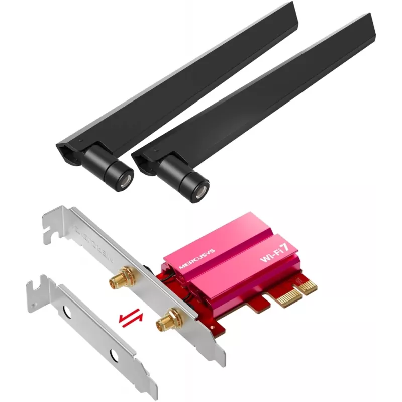 Karta sieciowa PCIe Tri-Band WiFi 7 MERCUSYS MA47BE — szybka łączność bezprzewodowa