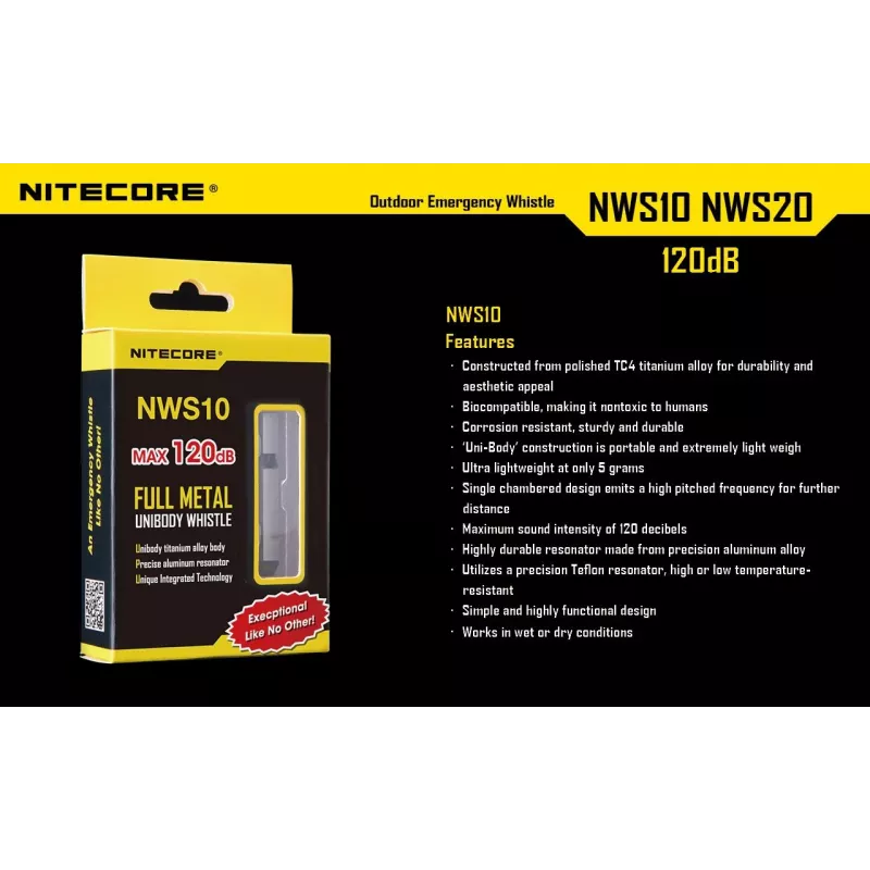 Whistle Outdoor EMERGENCY/120DB NWS10 Nitecore