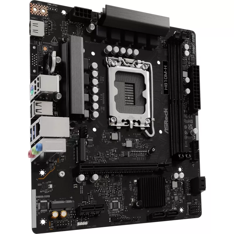 Płyta główna ASROCK H810M‑X micro ATX Intel H810 LGA 1851 DDR5 2× DIMM 128GB M.2 2.5GbE HDMI DisplayPort