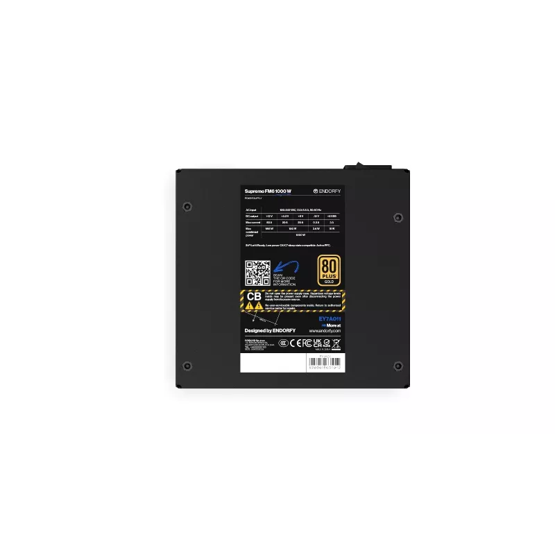 Zasilacz Endorfy Supremo FM6 1000W, 80 PLUS Gold, ATX 3.1, Modularny, Czarny