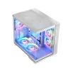 PC case MODECOM Volcano Panorama Midi Tower biały — micro ATX, szkło hartowane, ARGB, USB-C, obsługa GPU 400 mm