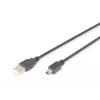 Kabel USB Digitus ASSMANN - USB Typ A, 4-pin (M) - Mini-USB, Typ B (M) - 1 m (USB / Hi-Speed USB) - Formowany - Czarny (AK-300108-010-S)