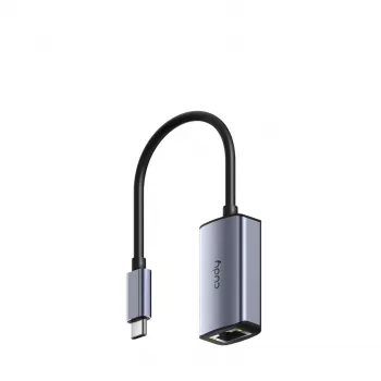 Adapter USB-C do Gigabit Ethernet Cudy UE10C, wtyk USB Type-C męski do gniazda RJ-45 żeńskiego, 10/100/1000 Mbps, obudowa aluminiowa