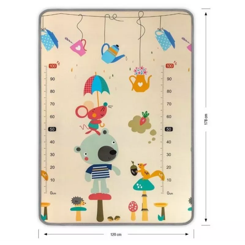 Mata piankowa Play Foam Mat milly mally model 4688 — zwijana mata do zabawy z nadrukiem misia i wieloryba