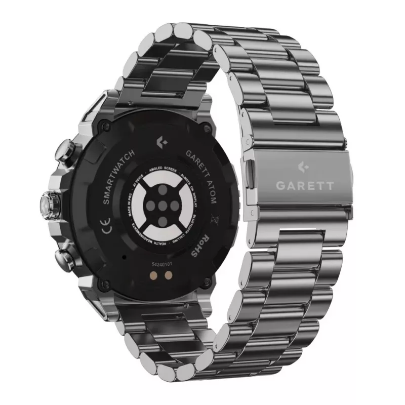 Smartwatch Garett Atom srebrny Steel
