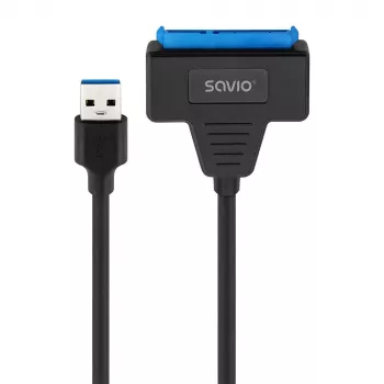 SAVIO kabel interfejsu SATA na USB 3.1 Gen 1 AK-68, gniazdo SATA na wtyk USB-A, 5 Gbit/s, 0,25 m, czarny