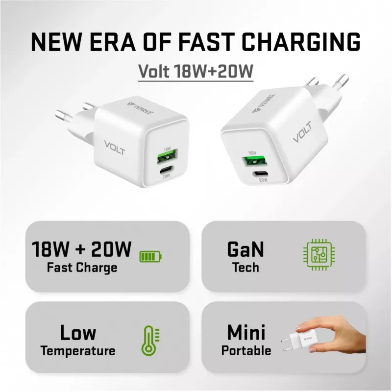 Ładowarka sieciowa USB C/A YENKEE YAC G38 20W 3A Power Delivery (USB‑C i USB‑A)