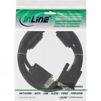 Kabel InLine DVI-A 12+5 wtyk / 15-pinowy HD wtyk VGA 2m