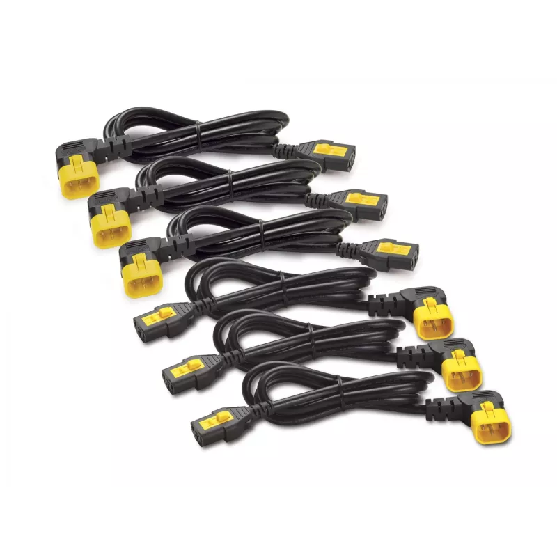 APC Power Cord Kit (6 szt.), blokowany, C13 do C14 (kąt 90°), 1,2 m